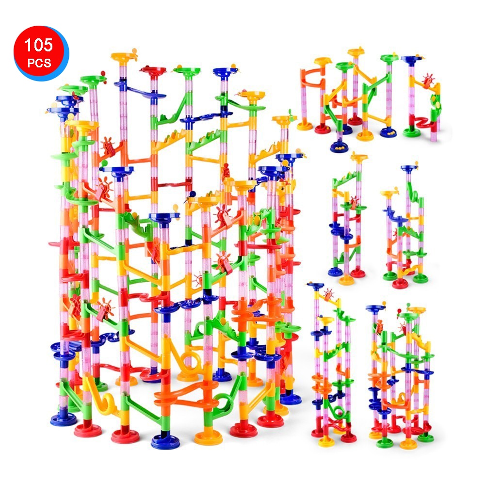 105 Pcs DIY Construction Marble Tracks / Kids Educational Game