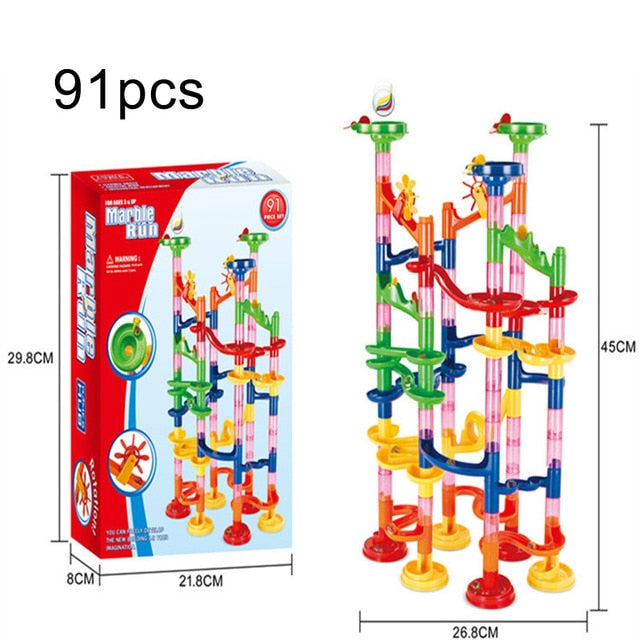 105 Pcs DIY Construction Marble Tracks / Kids Educational Game