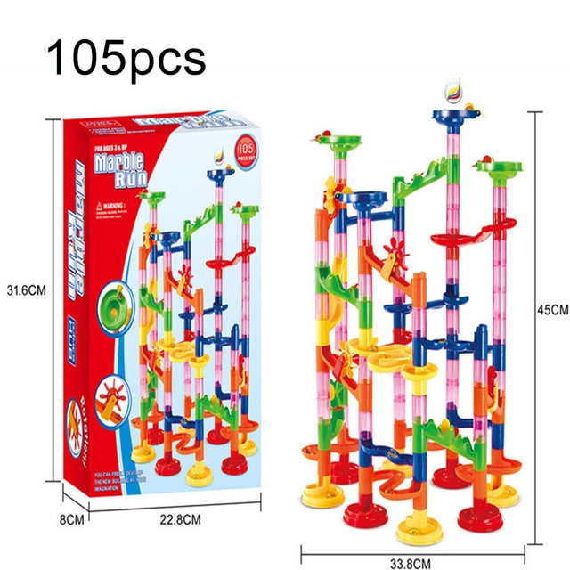 105 Pcs DIY Construction Marble Tracks / Kids Educational Game