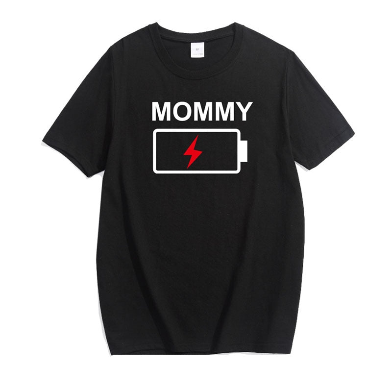 Family Matching Clothes  Funny battery Clothes Dad Mom Boy Girl T-shirt