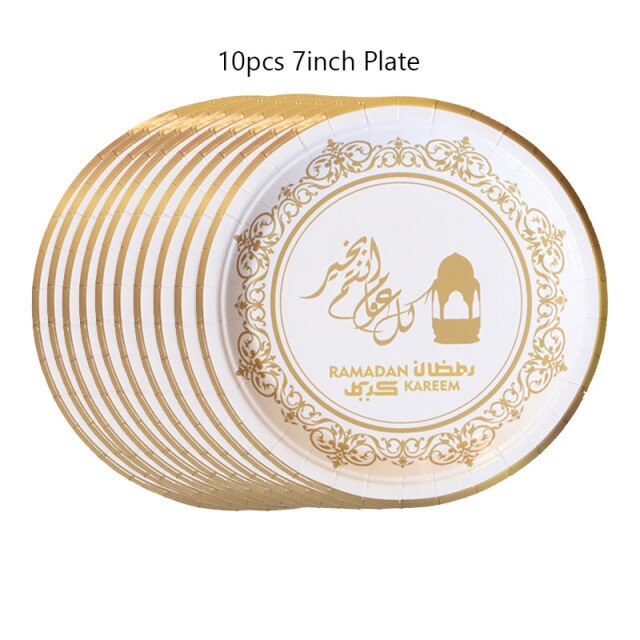 New EID and Ramadan Mubarak Disposable Tableware