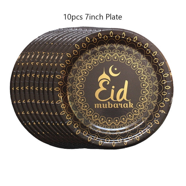 New EID and Ramadan Mubarak Disposable Tableware