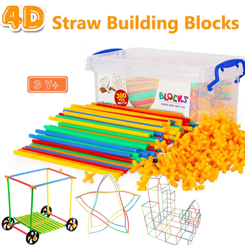 100-700pcs 4D Straw Building Blocks