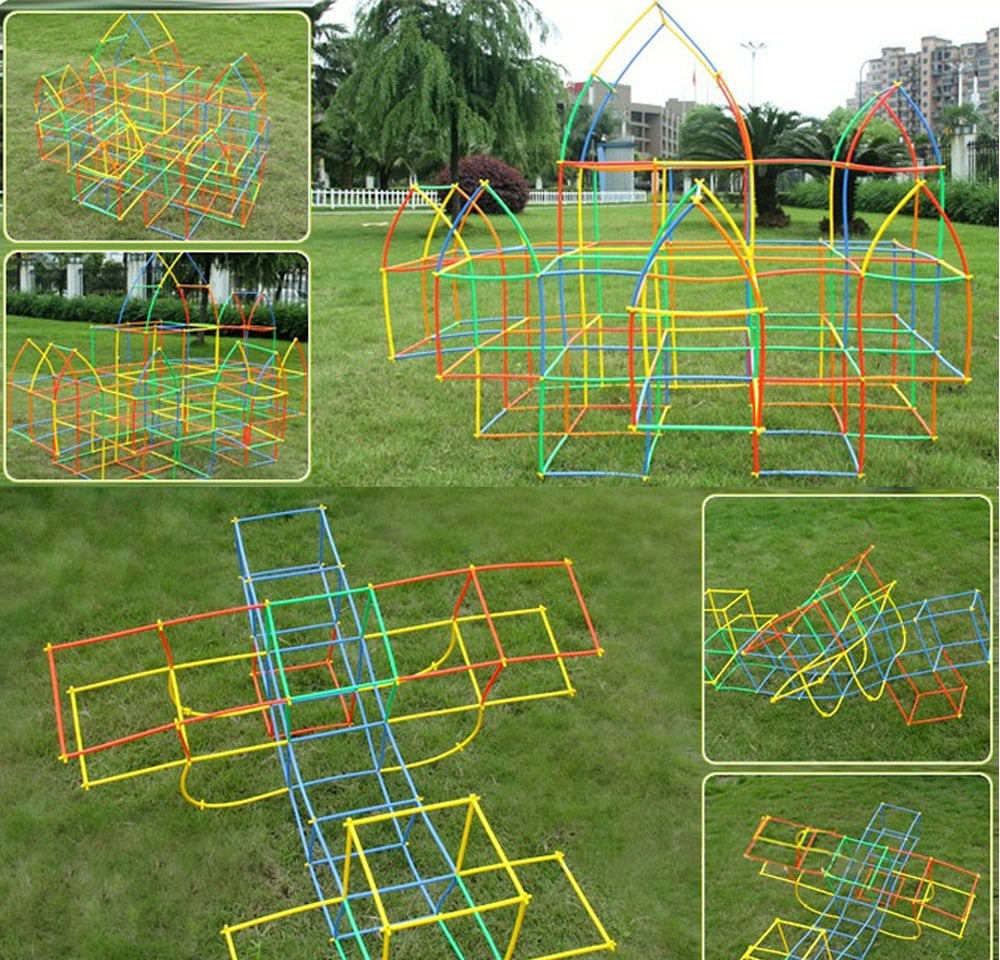 100-700pcs 4D Straw Building Blocks