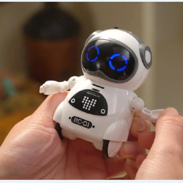 Intelligent Mini Pocket Robot Walk Music Dance Toy Light Voice Recognition Conversation Repeat Smart Interactive Kids Gift