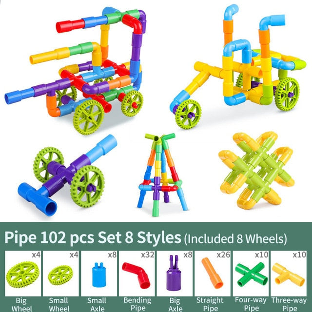 Water Pipe Building Blocks Toys DIY