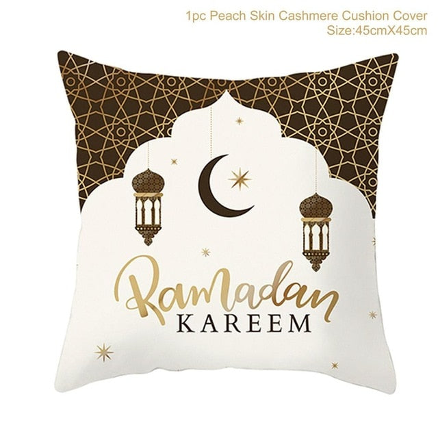 Ramadan and Eid Mubarak Cushion Cover