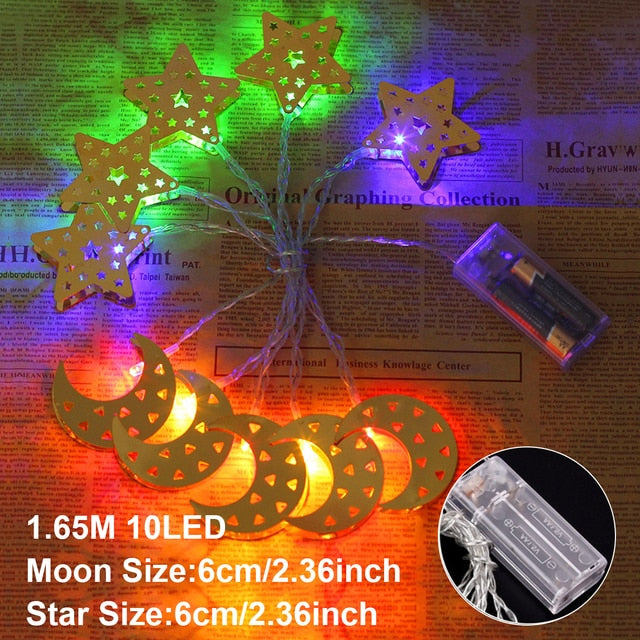 Ramadan & Eid Decorations Moon / Star Led String Lights