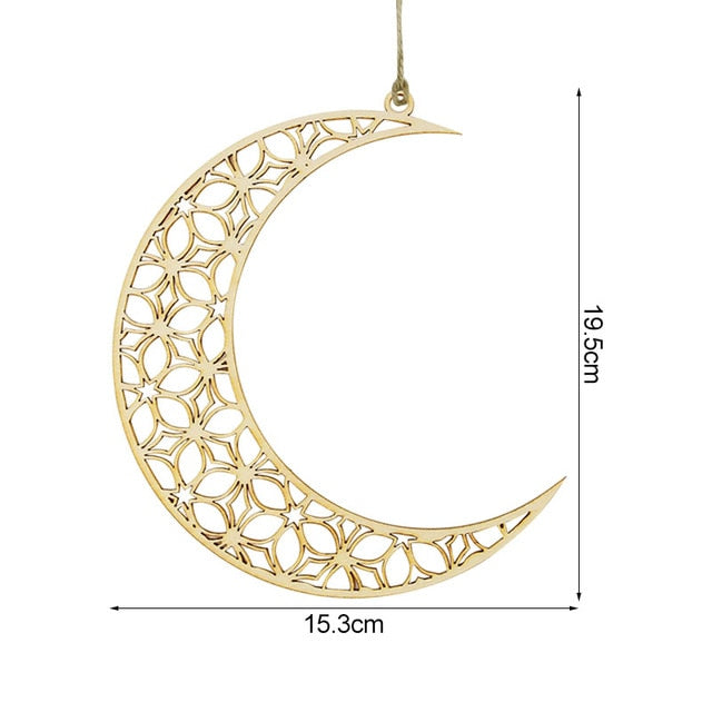 3Pcs Wooden Ramadan & Eid Mubarak Hanging Pendant