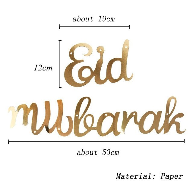 1set 20-40 CM Iron Metal Wreath Eid Mubarak Home Decoration