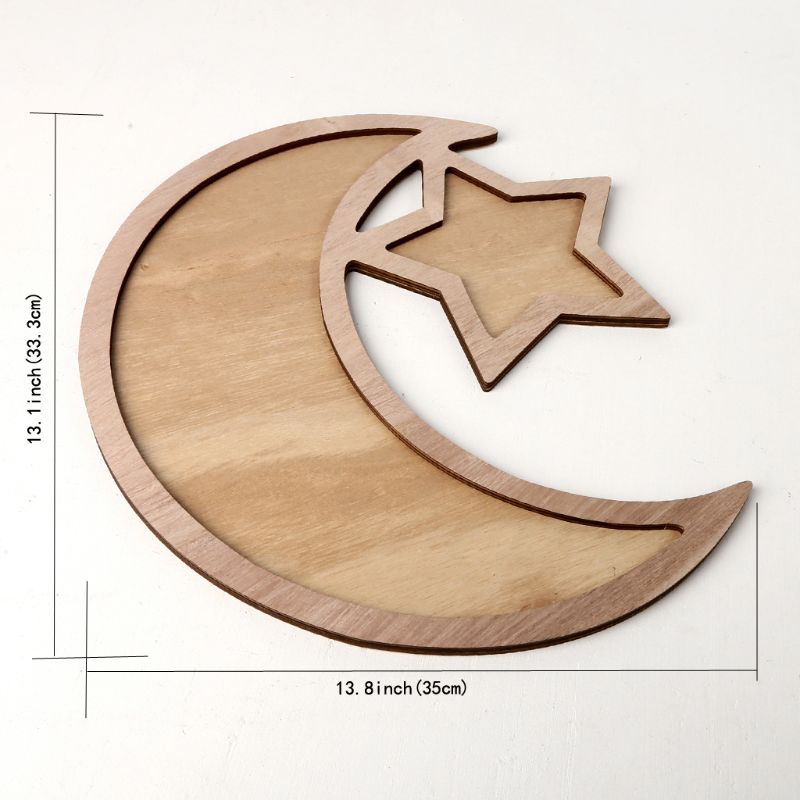 Rustic Wooden Crescent/Moon and Star (Eid and Ramadan)