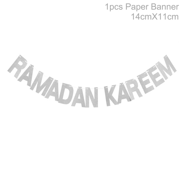 Ramadan Decoration Party Supplies EID Mubarak Paper Plate Cup Banner Balloons For Ramadan Mubarak EID Party Decor Muslim Favor