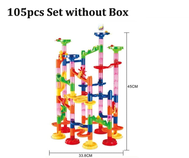 109pcs 3D Set DIY Construction Marble Run / Race Track