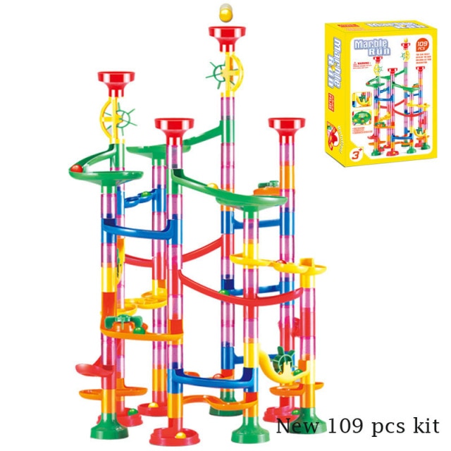 109pcs 3D Set DIY Construction Marble Run / Race Track