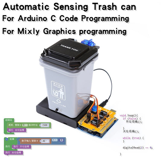 DIY Arduino Kit Automatic trash can Robot / STEM Education