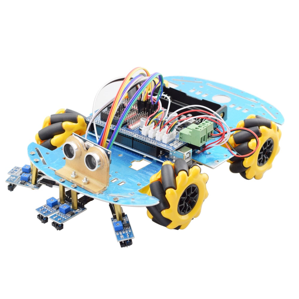 DIY Line Tracking Obstacle Avoidance Smart Mecanum Wheel Robot Car Kit