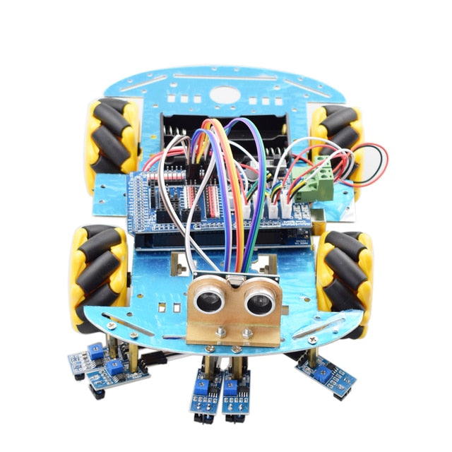 DIY Line Tracking Obstacle Avoidance Smart Mecanum Wheel Robot Car Kit