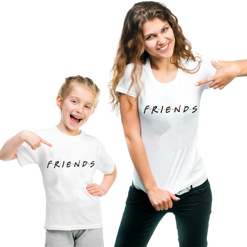 FRIENDS Printed T-shirt Mom and Daughter Matching Clothes