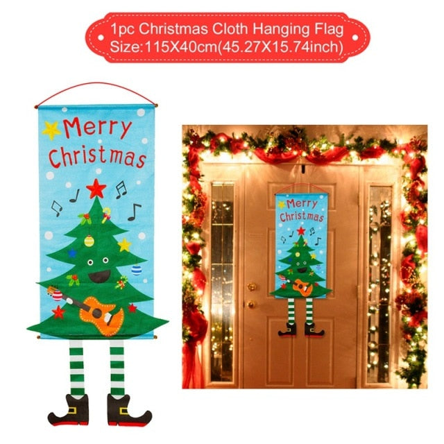 Christmas Door Hanging Flag Merry Christmas Decor for your Home