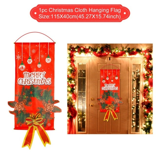 Christmas Door Hanging Flag Merry Christmas Decor for your Home