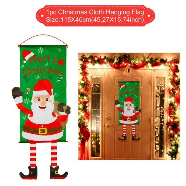 Christmas Door Hanging Flag Merry Christmas Decor for your Home