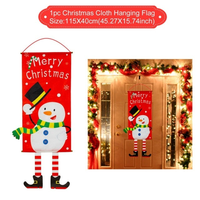 Christmas Door Hanging Flag Merry Christmas Decor for your Home