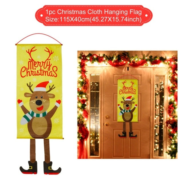 Christmas Door Hanging Flag Merry Christmas Decor for your Home