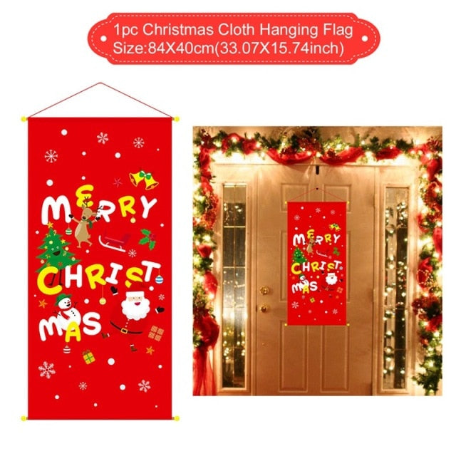 Christmas Door Hanging Flag Merry Christmas Decor for your Home