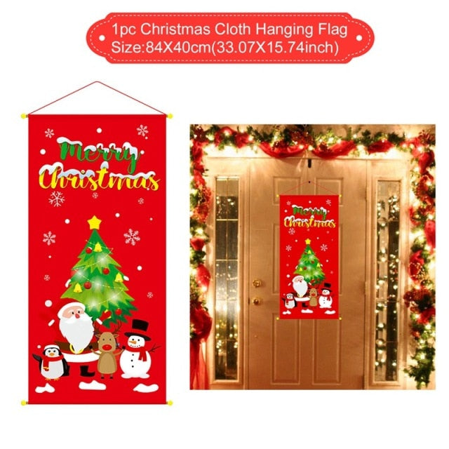 Christmas Door Hanging Flag Merry Christmas Decor for your Home