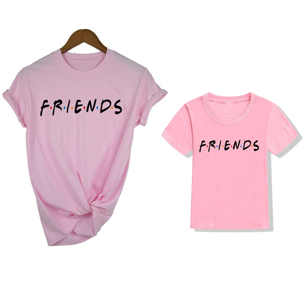 FRIENDS Printed T-shirt Mom and Daughter Matching Clothes