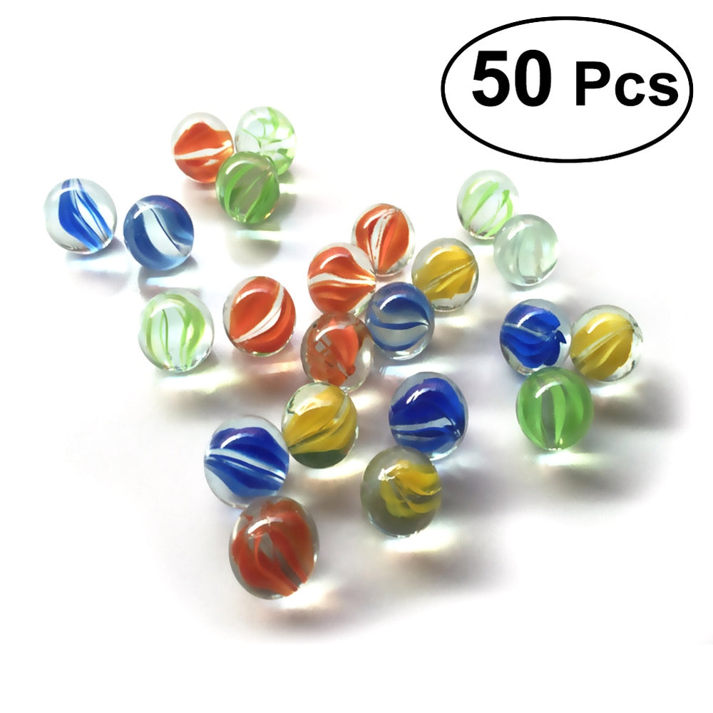 50pcs/set 14MM-16MM Colorful Patterned Marbles