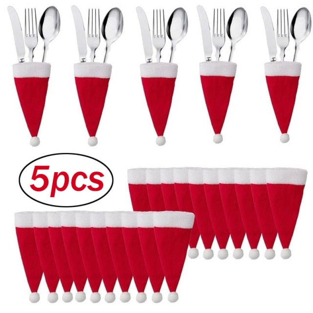 10pcs Christmas Fork Knife Cutlery Holder