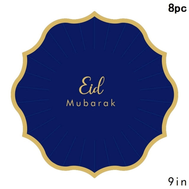 Elegant Blue Eid Disposable Tableware