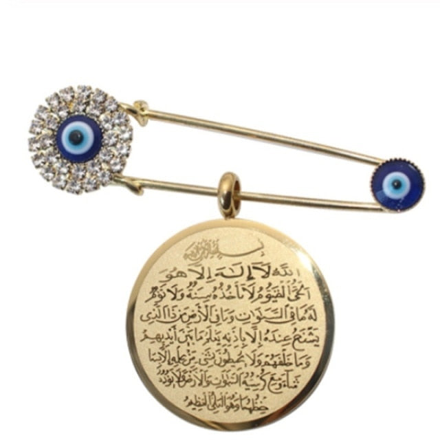 Classic Islam Muslim Mashallah Turkish Evil Eye Brooch