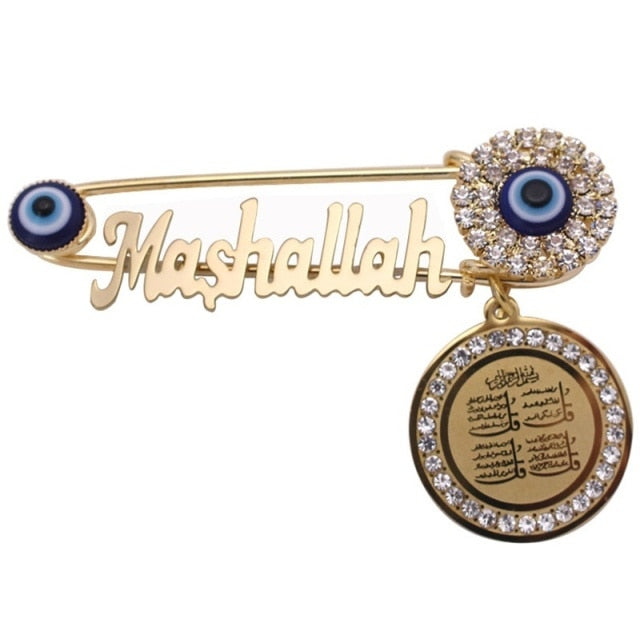 Classic Islam Muslim Mashallah Turkish Evil Eye Brooch