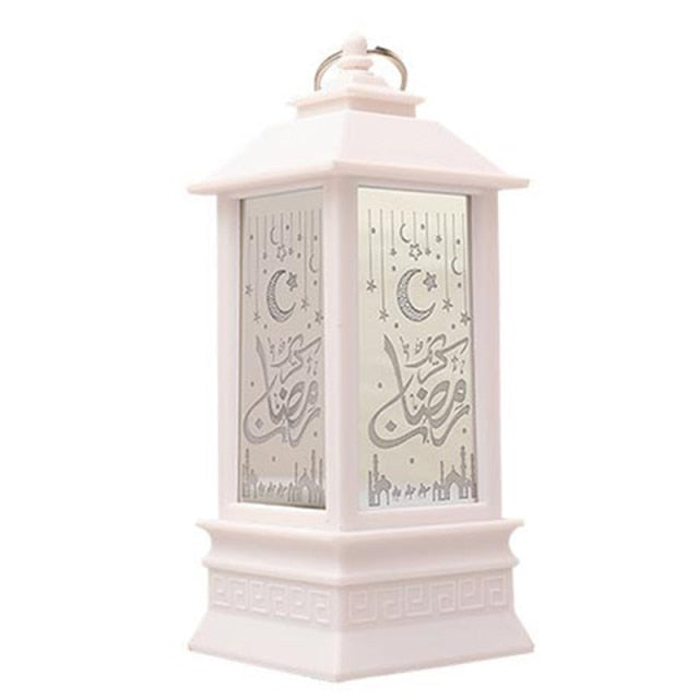 Ramadan Moroccan Lantern Lamp Retro Style Eid Mubarak Decor LED Lights Ornaments Party Hanging Decor For Home