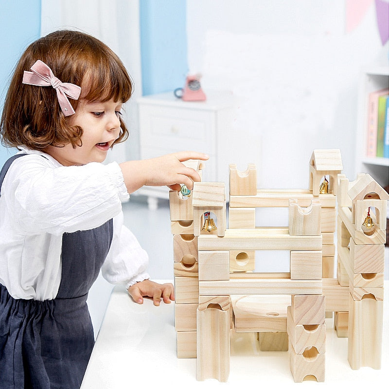 80pcs Children wooden building blocks