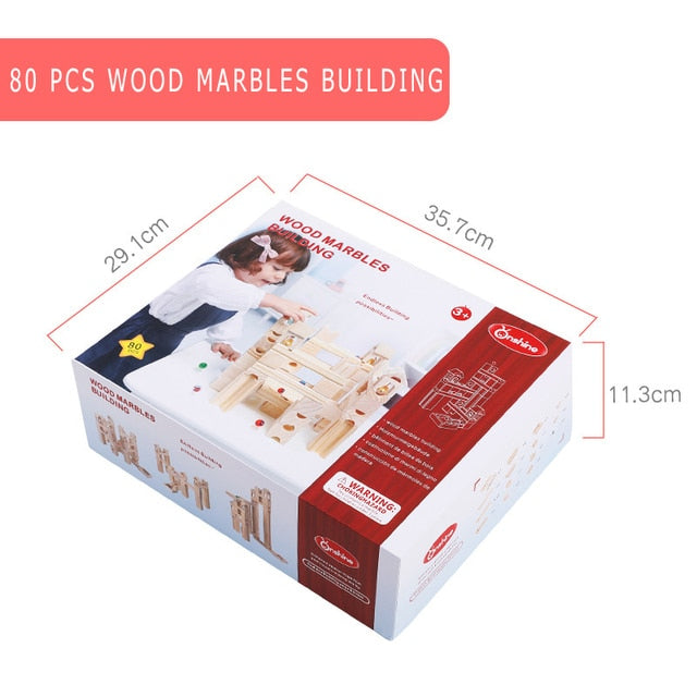 80pcs Children wooden building blocks